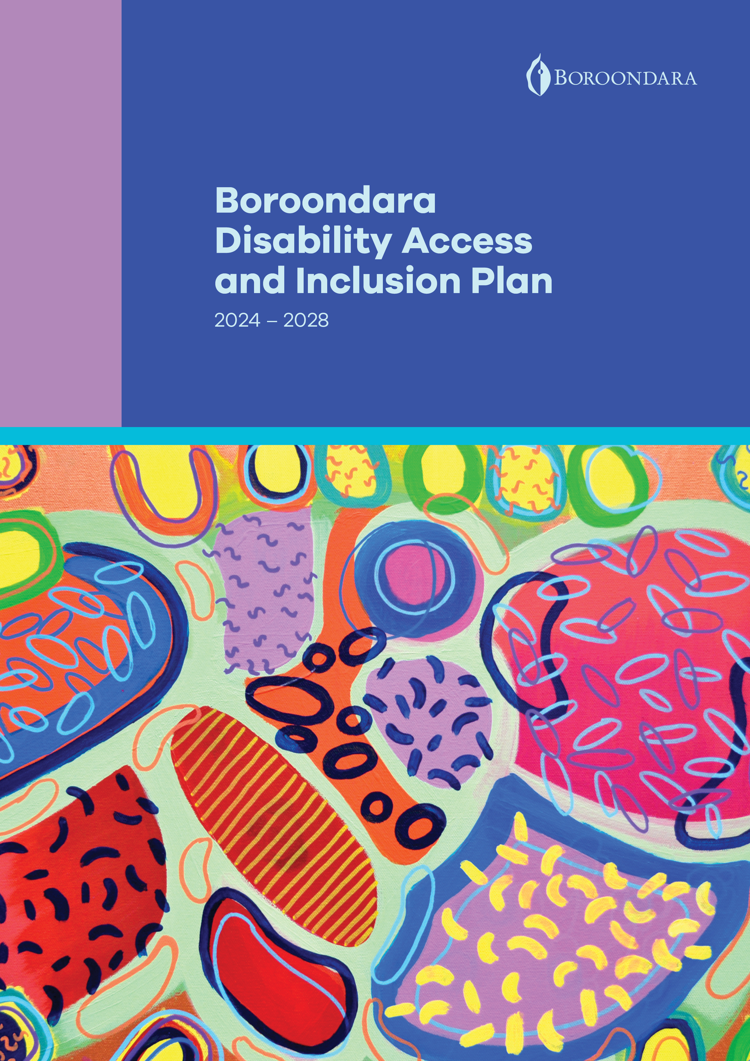 Cover image of Disability Access and inclusion plan showing colourful abstract drawing
