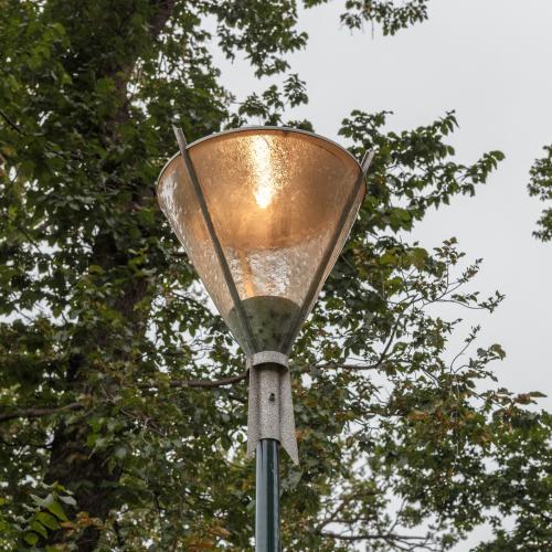 A street light in a park 
