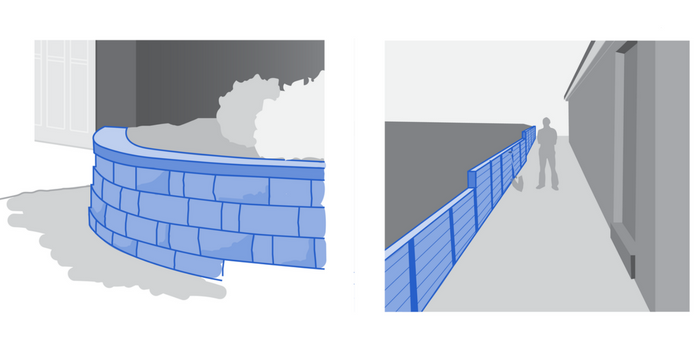 Examples of retaining walls