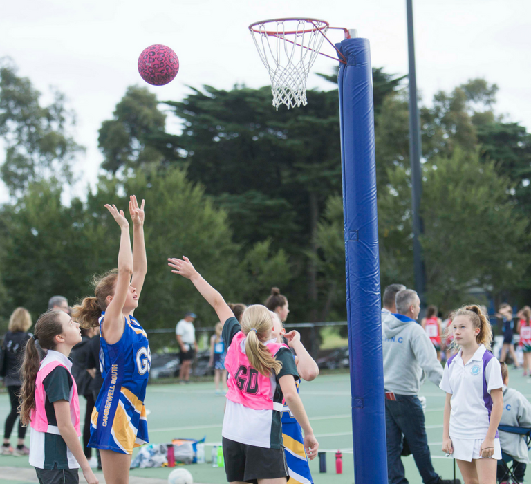 Netball court at the Boroondara Netball Centre