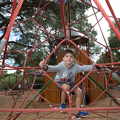 Example rope climbing structure