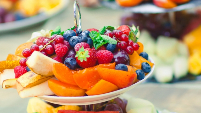 Fruit platter at a business dinner
