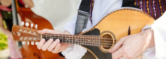 Musician playing acoustic music