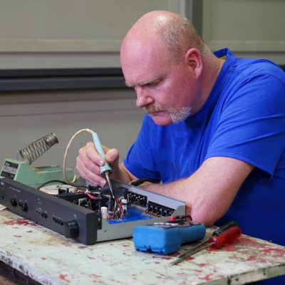 Andrew Tynan in his workshop