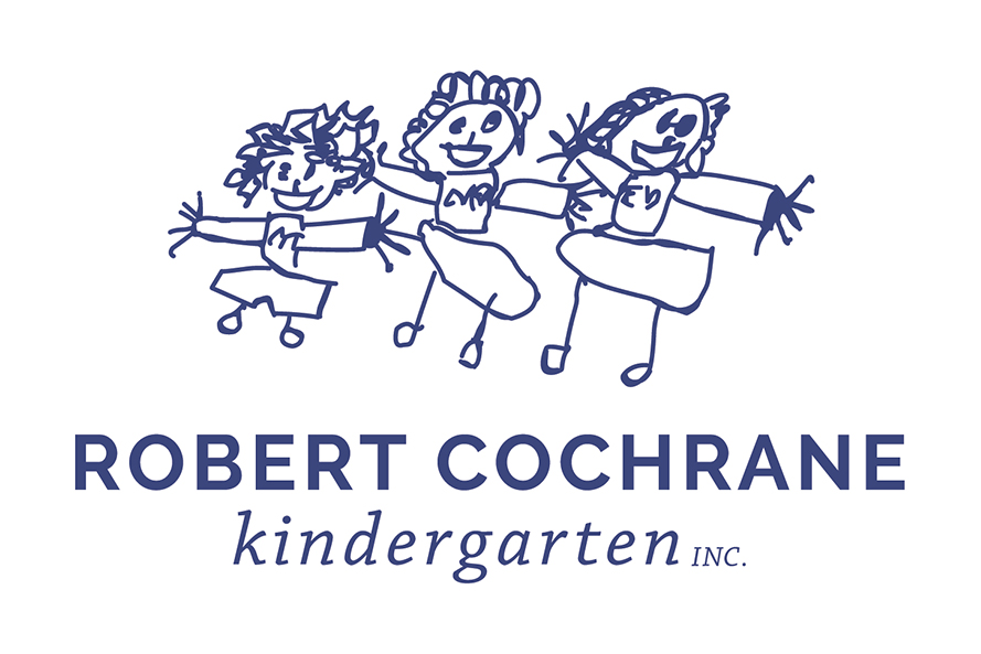 Robert Cochrane Kindergarten logo with a drawing of three happy kids