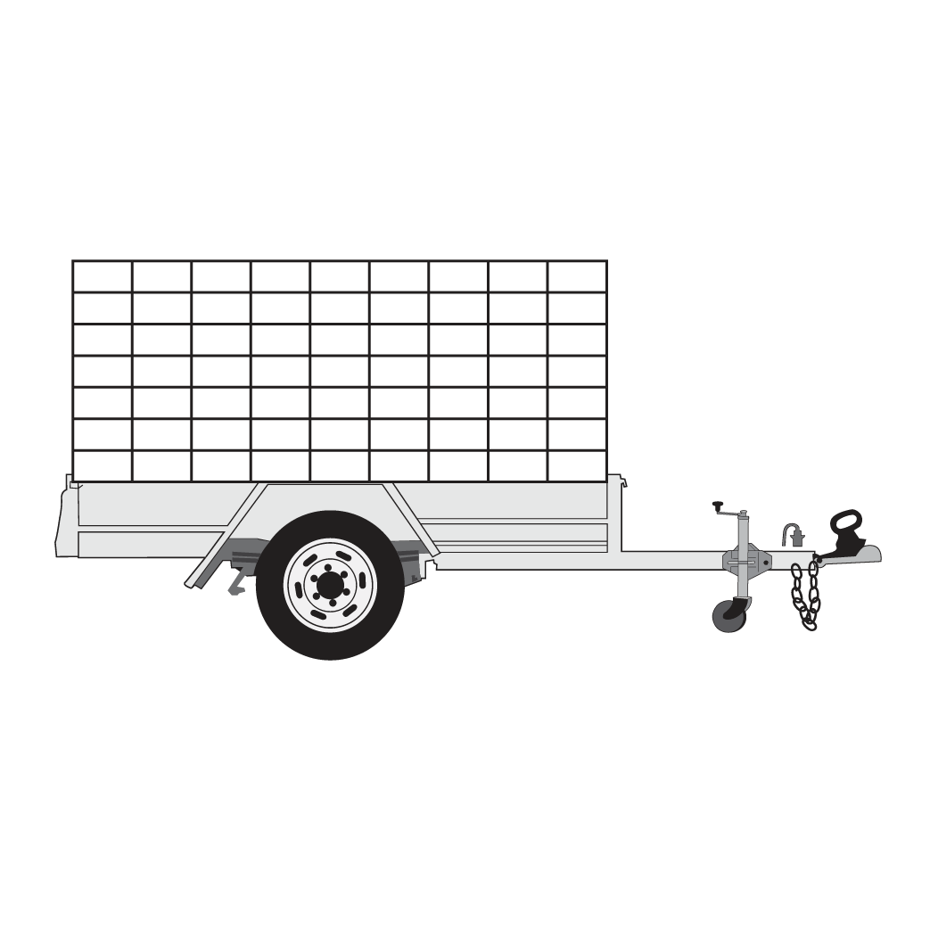 Illustration of a large high single axle trailer