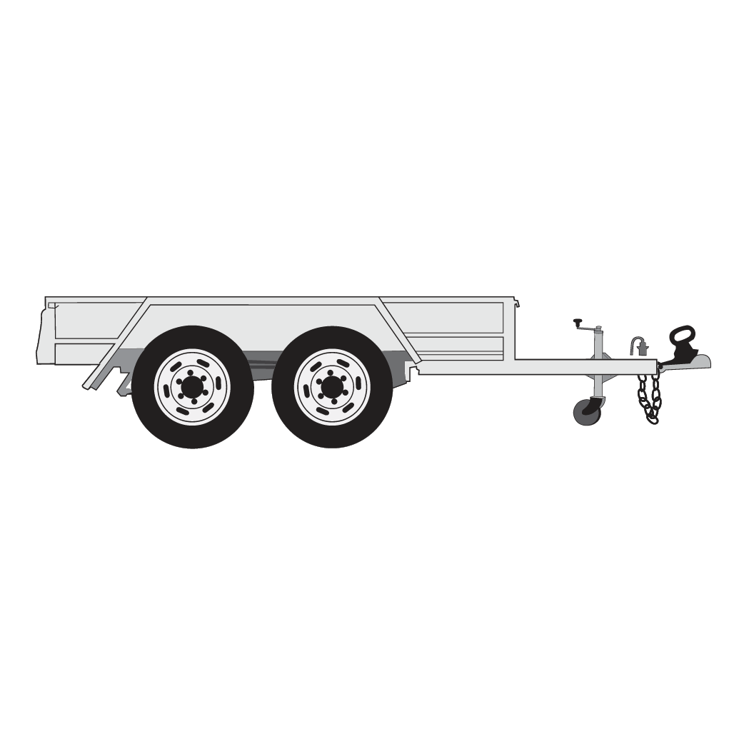 Illustration of a level tandem trailer