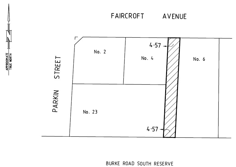 Proposed sale of land from a drainage and sewerage reserve adjoining 4 and 6 Faircourt Avenue and 23 Parkin Street, Glen Iris