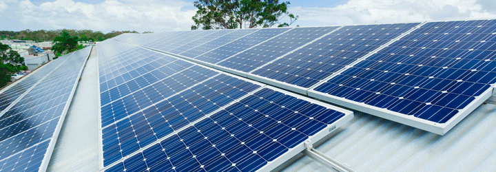 solar panels on a roof
