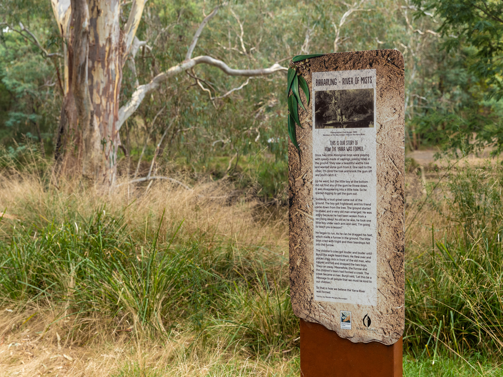 A sign along the Wurundjeri Heritage Trail