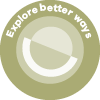 A circle made of different coloured parts with the words 'Explore better ways' around it