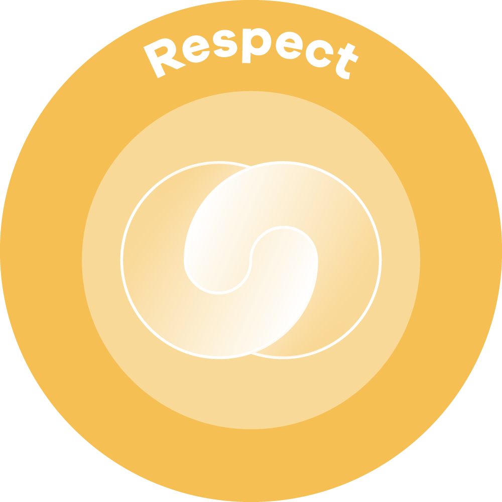Two overlapping circles with the word 'Respect' above them
