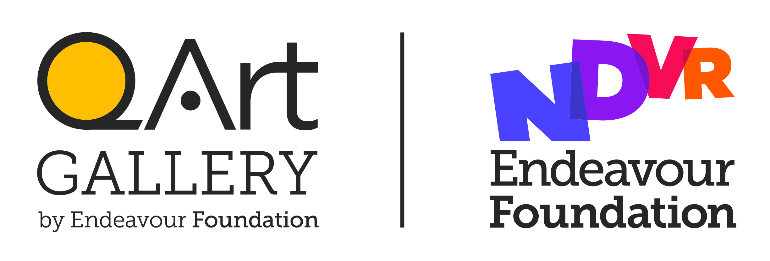 QArt Gallery by Endeavour Foundation and Endeavour Foundation logos
