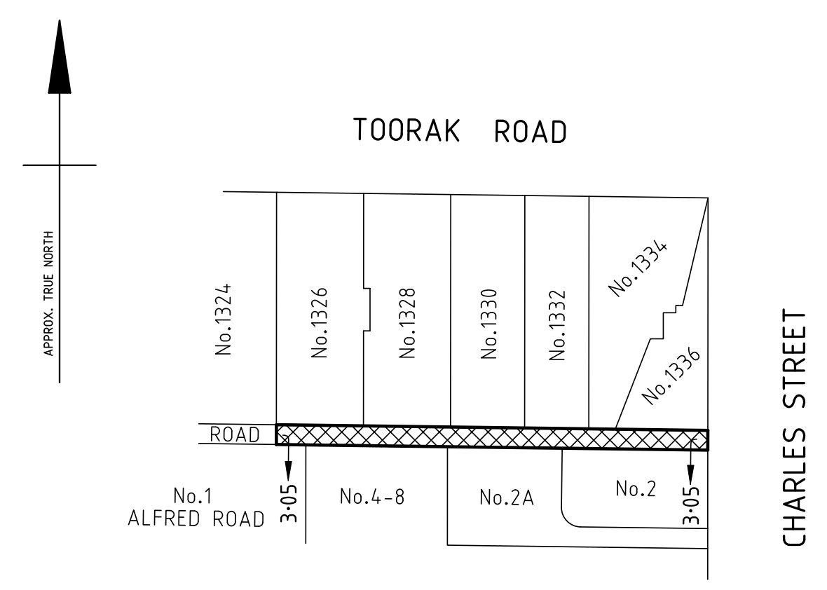 Line drawing of a plot of land in Camberwell