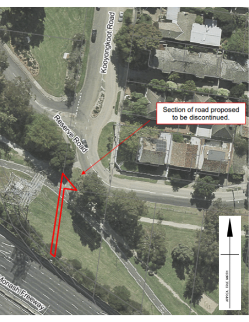 Aerial photo of Southern end of Kooyongkoot Road