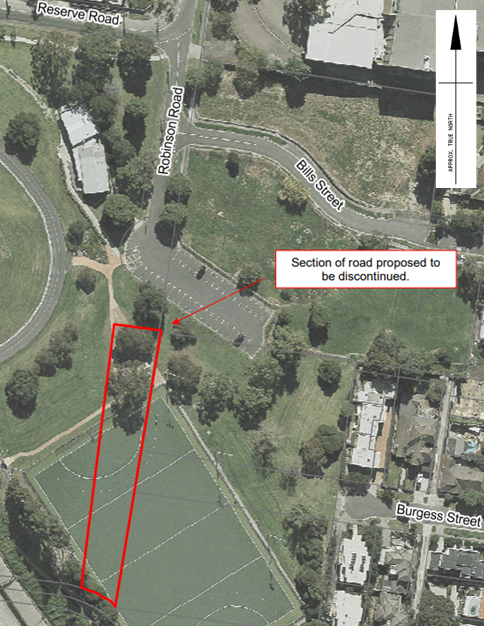 Aerial photo of Southern end of Robinson Road