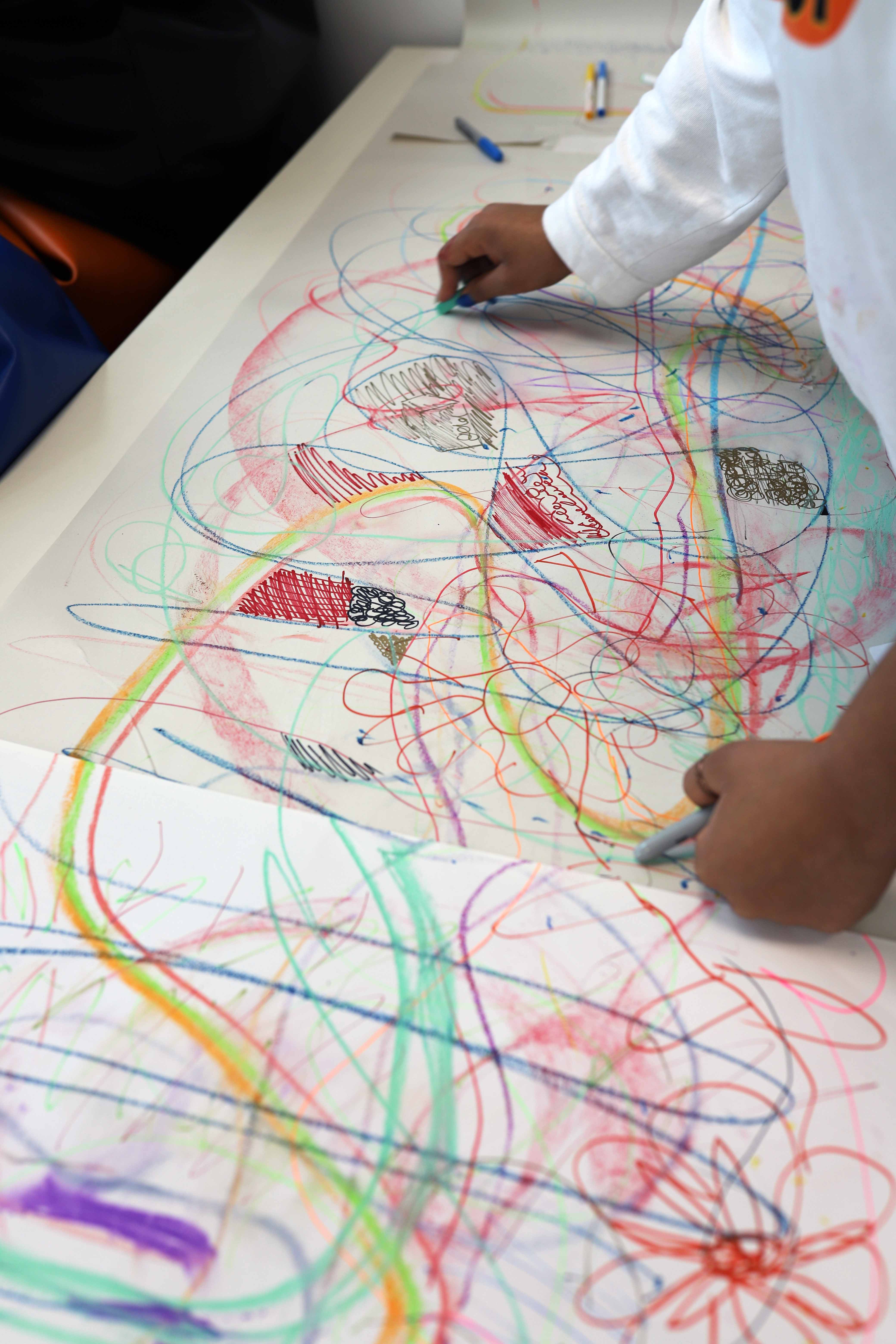 Colourful artwork with hands 