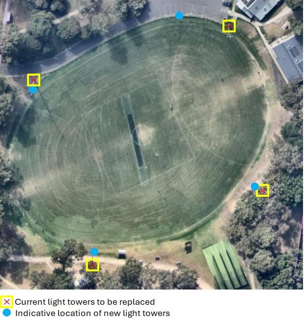 Ferndale Oval lighting map