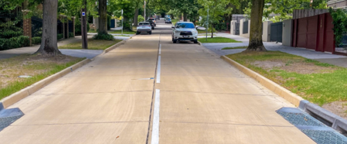 Road in suburban street.