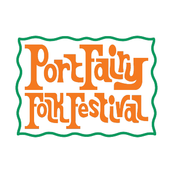 Port Fairy Folk Festival logo in orange text