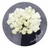 Florist logo with picture of white roses and text says 'Andrea Male'
