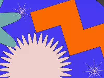A series of brightly coloured objects and shapes floating in space