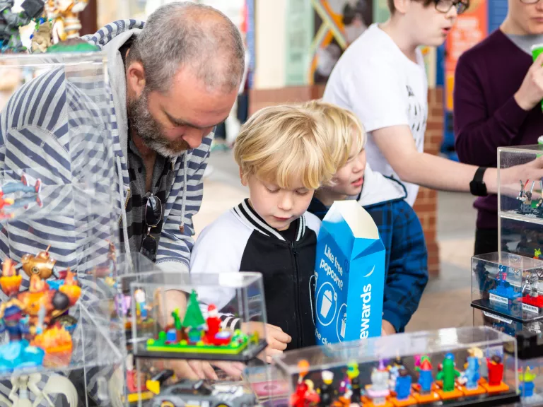 Kids exploring the market