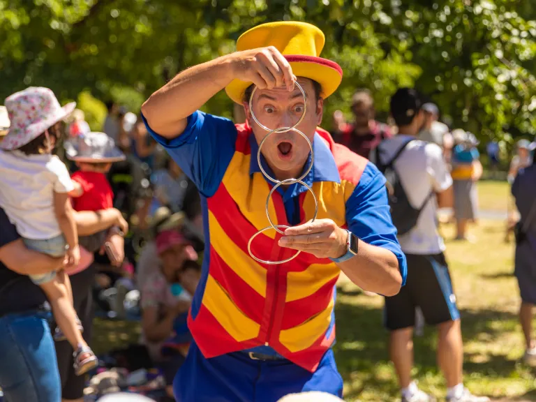 a performer at Summer in the Park