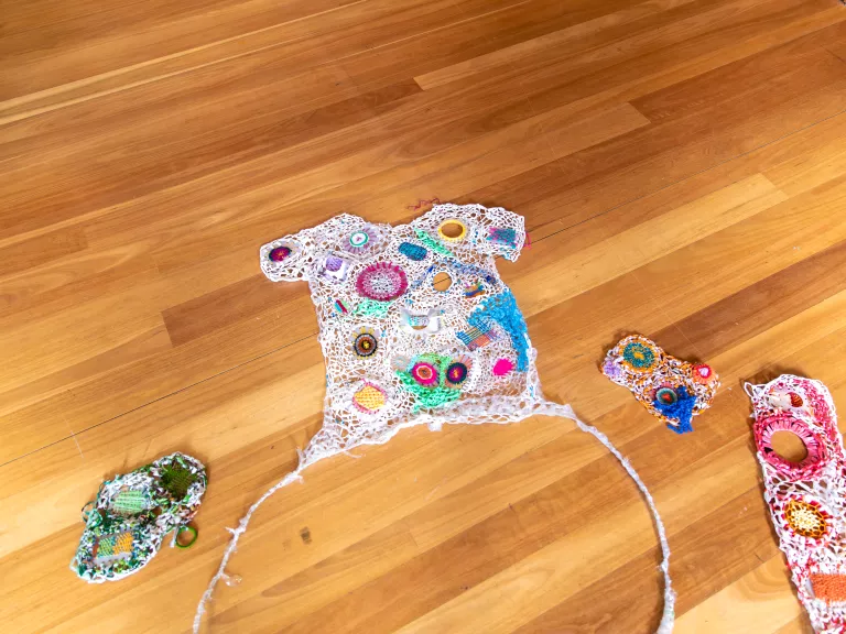 a crocheted tshirt shape