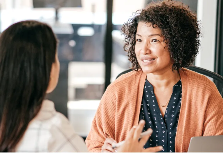 two people having a conversation