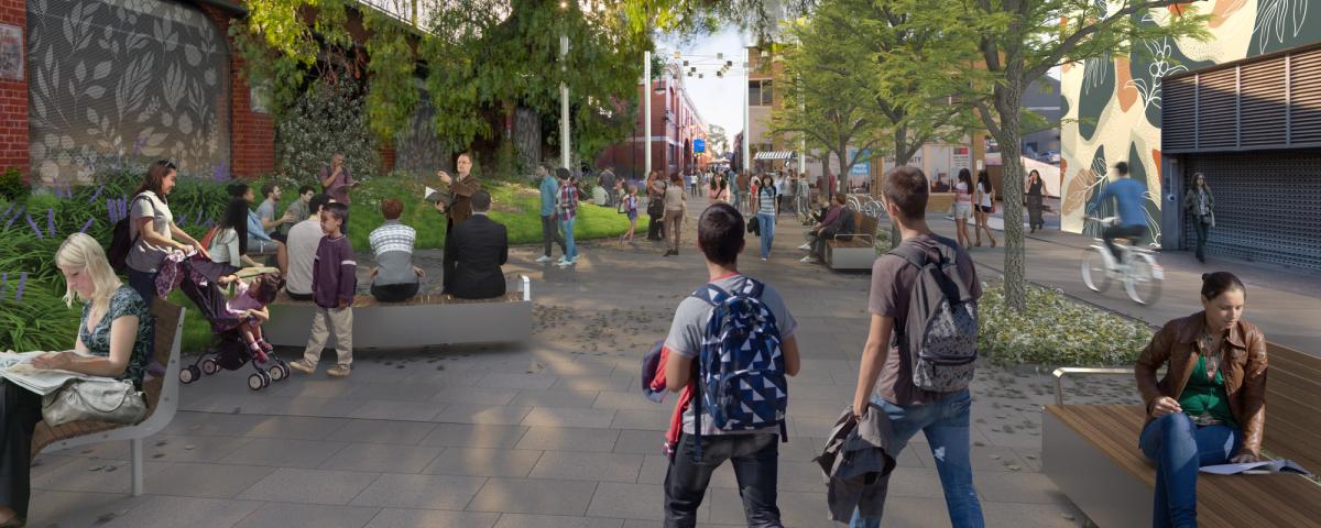 A design of the streetscape for the Glenferrie Placemaking project