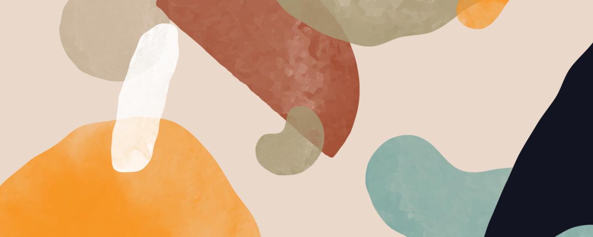 abstract shapes on a beige canvas