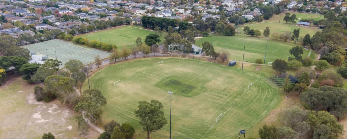 Aerial view of Myrtle and Macleay Parks 