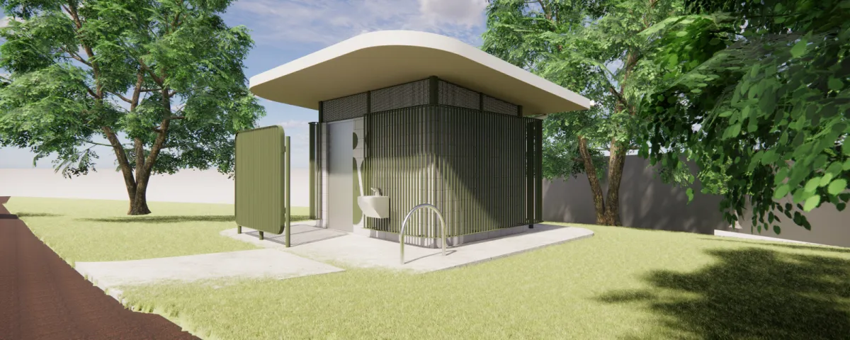 Artist mock-up of the Eglinton Reserve new toilet design.