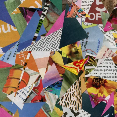 A variety of patterns and designs are arranged together to create a collage