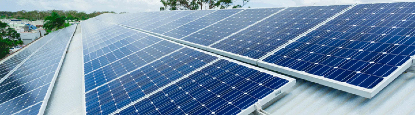 solar panels on a roof