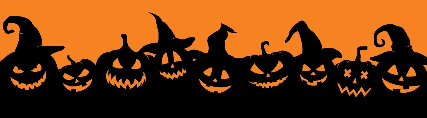 A drawing of halloween pumpkins