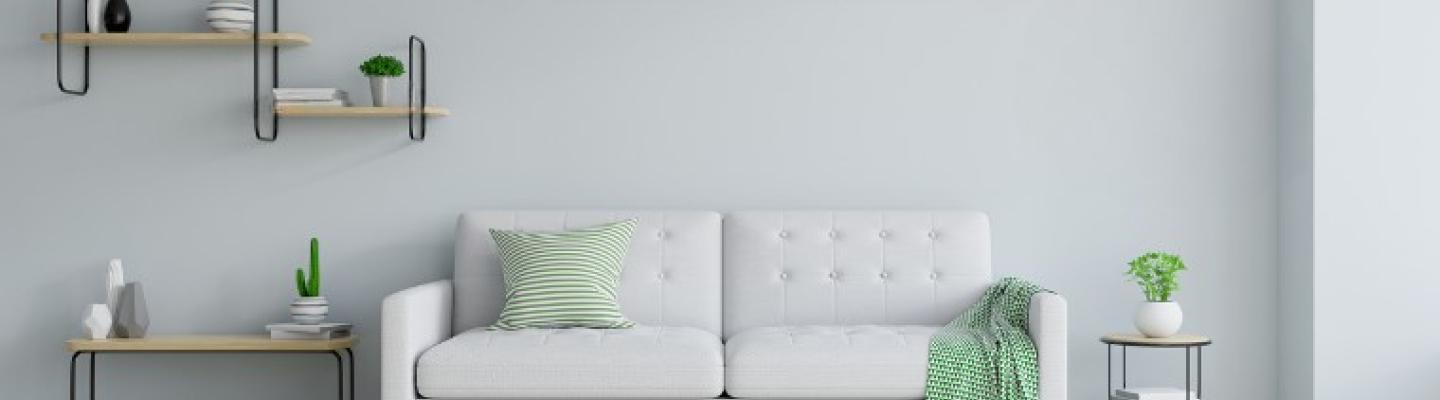 Tidy, neat and minimalist lounge room