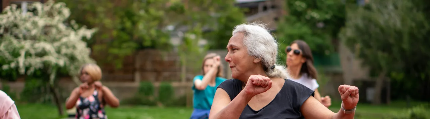 A group of adults dancing
