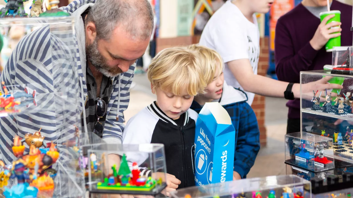 Kids exploring the market