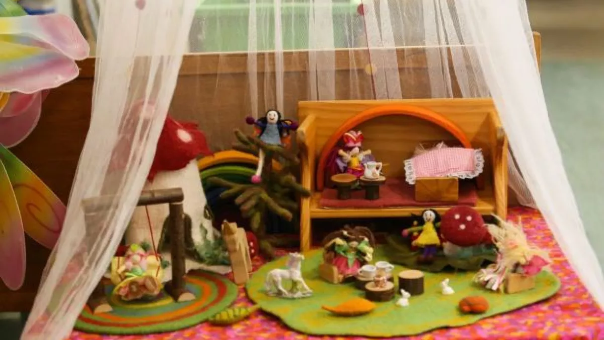 A toy fairy house at Bellevue Kinder