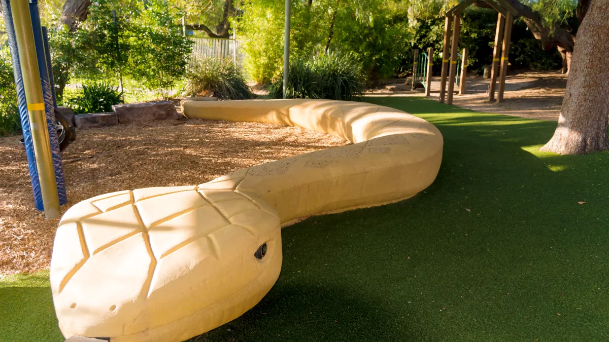 Snake sculpture at Estrella Preschool playground