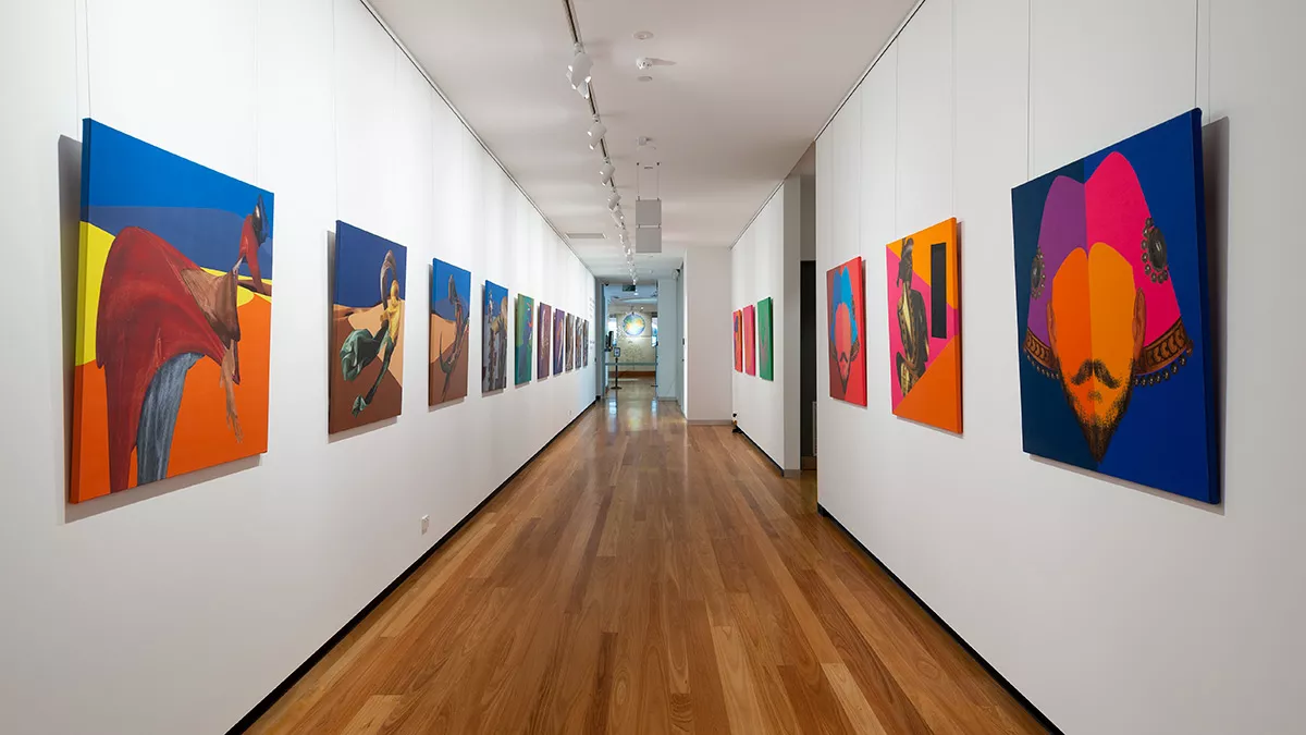 Installation view of 'Renaissance Goes Surreal' by John Ashcroft at Town Hall Gallery