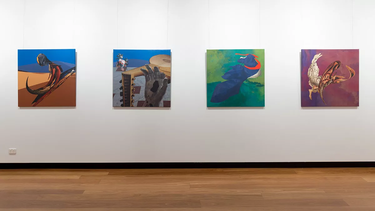Installation view of 'Renaissance Goes Surreal' by John Ashcroft at Town Hall Gallery