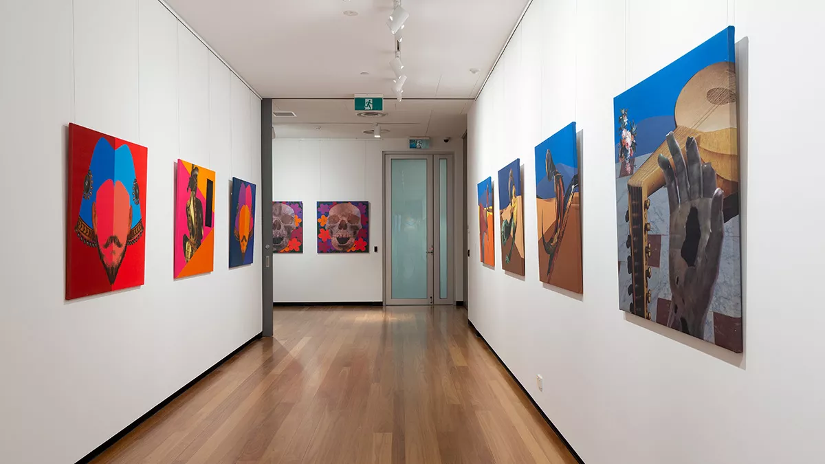 Installation view of 'Renaissance Goes Surreal' by John Ashcroft at Town Hall Gallery