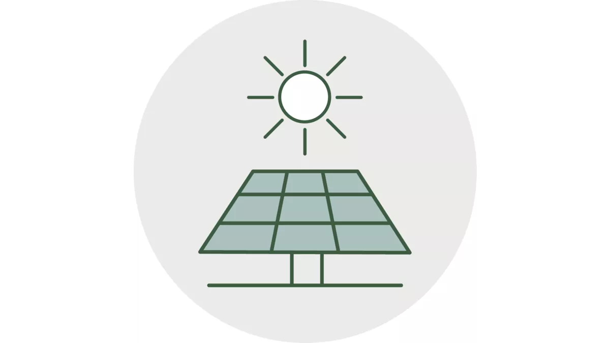 The sun and a solar panel