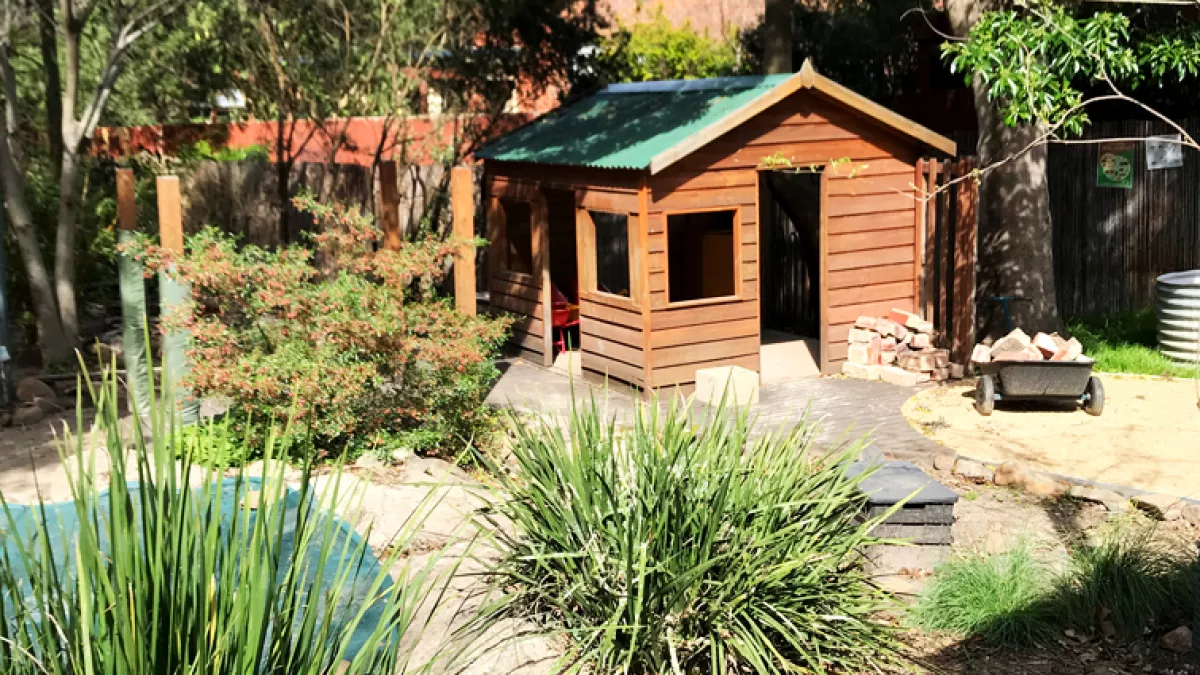 Cubby house at West Hawthorn Preschool