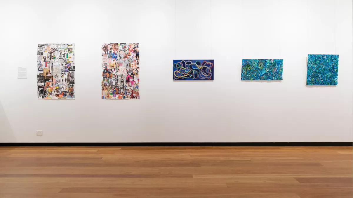 Installation view of Working Under the Shadow of Happiness