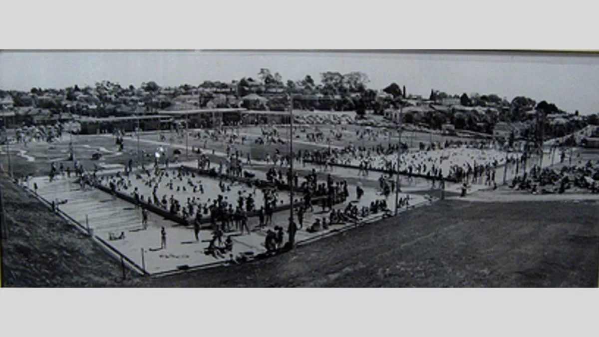 A busy pool.