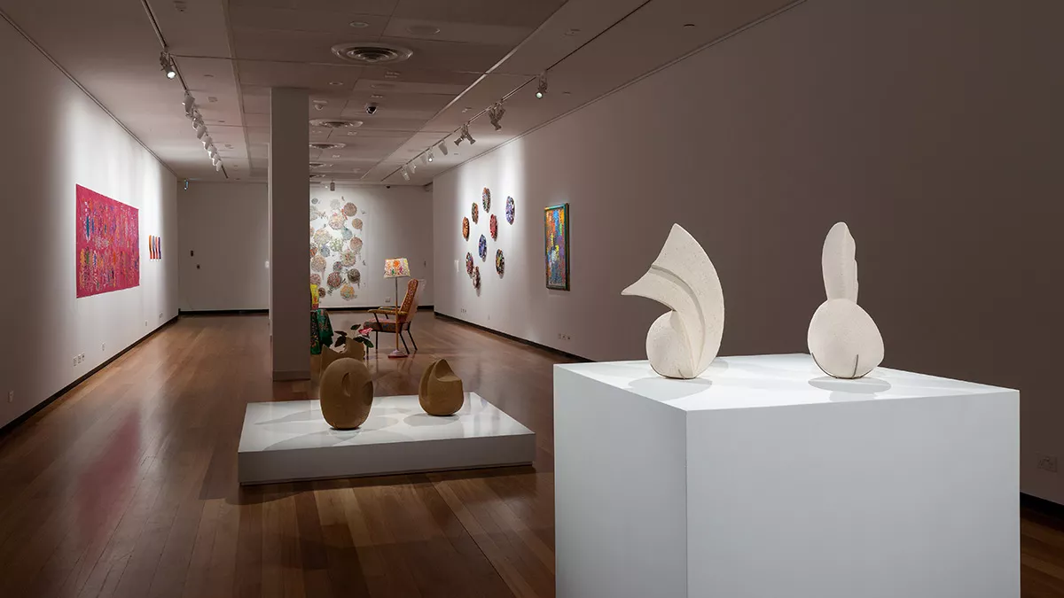 Installation view of Material Reverie at Town Hall Gallery